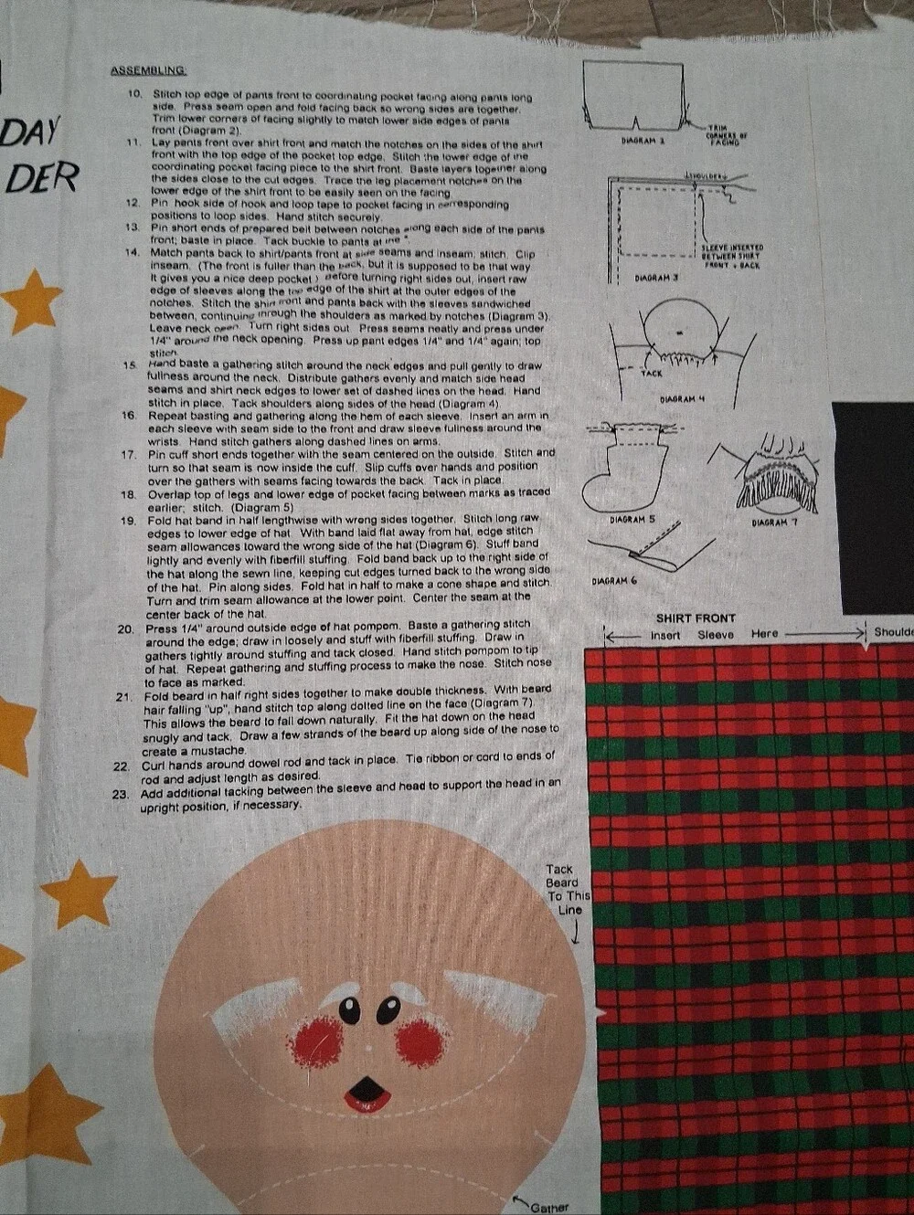 Vintage Swingin' Santa Holder Cut & Sew Fabric Panel by ©Springs Industries